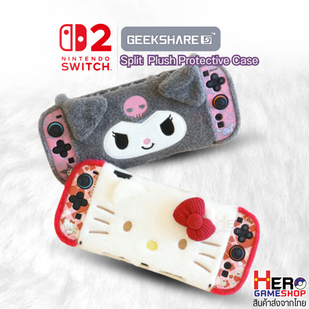 [Switch2]Geekshare Split Plush Protective Case เคสขนนุ่มนินเทนโด้สวิตซ์2 💕ดีไซต์น่ารัก Sanrio characters💕 พร้อมส่งจากไทย