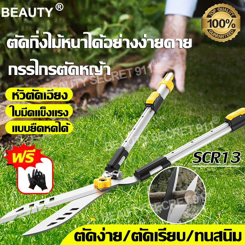 ซึ่งถอนได้ Beauty กรรไกรตัดหญ้า SK5ฟันตรงด้ามเหล็กหุ้มยาง กรรไกรตัดกิง แข็งแกร่งทนทาน กรรไกรตัดแต่งพุ่มไม้ กรรไกรแต่งสวน