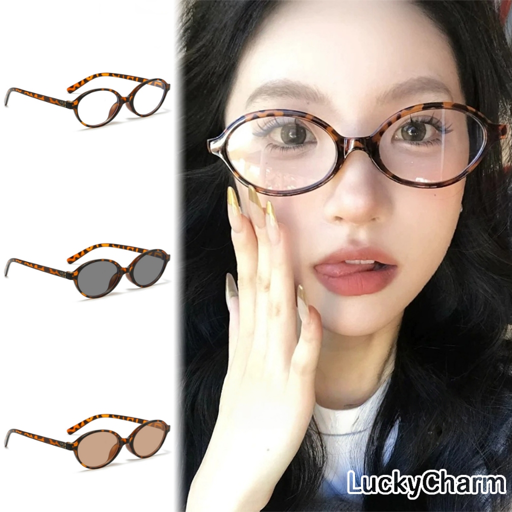แว่นตา glasses คุณภาพสูง y2k แฟชั่น เกาหลี ins แฟชั่น Leopard วินเทจ ใหม่ COD