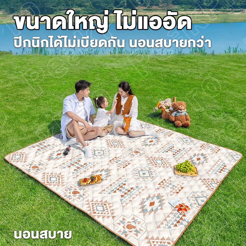 เสื่อปิคนิค เสื่อปูพื้น พับเก็บได้ ทนต่อการสึกหรอ 2x2/3x3M กันน้ำ กันคราบ ขนาดใหญ่หนาขึ้น4 ซม สําหรับเด็กคลาน รูปที่ 4
