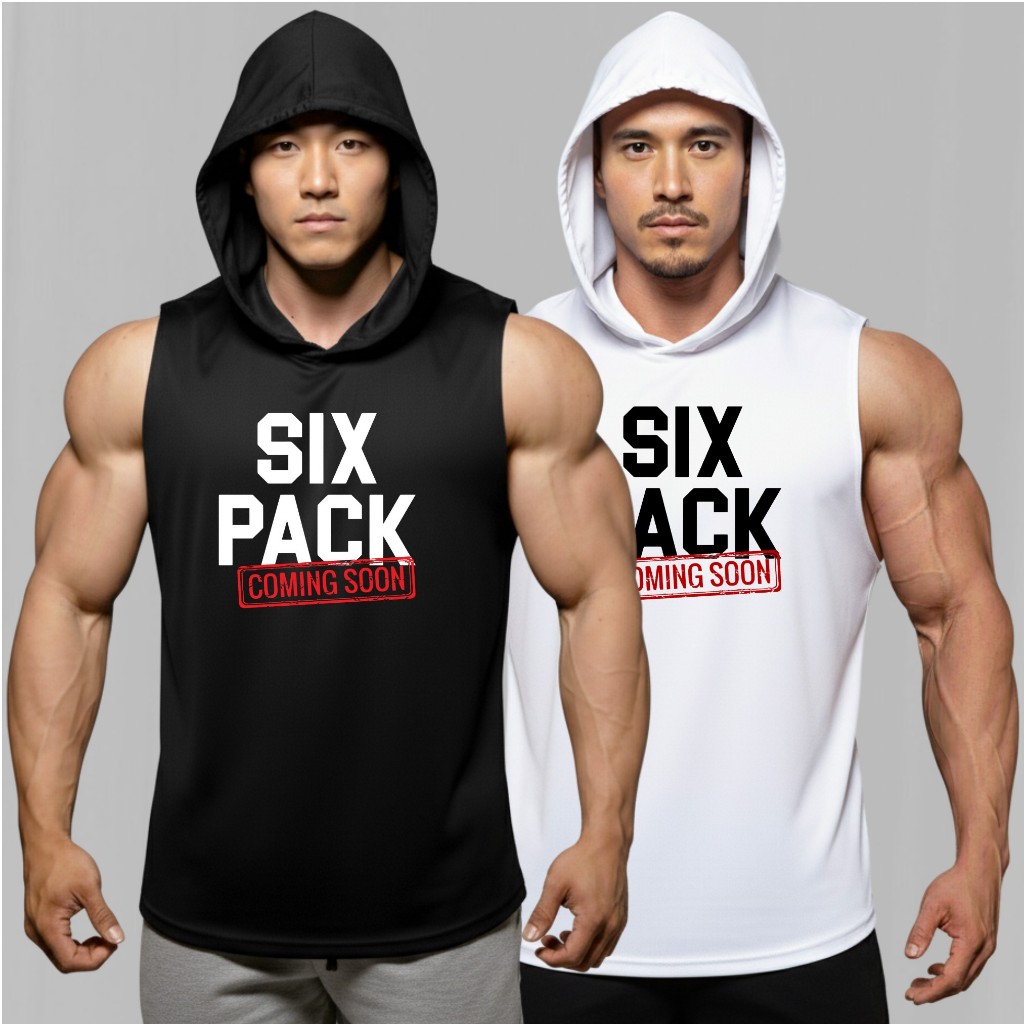 SIX PACK COMING SOON เสื้อฮู้ดแขนกุด Sleeveless Hoodies