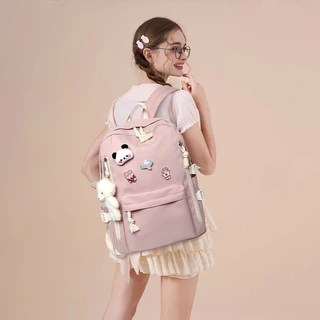 FOXER กระเป๋านักเรียนเรียบง่ายและน่ารัก กระเป๋านักเรียน กระเป๋านักเรียนที่ทนทานและจุของได้เยอะ