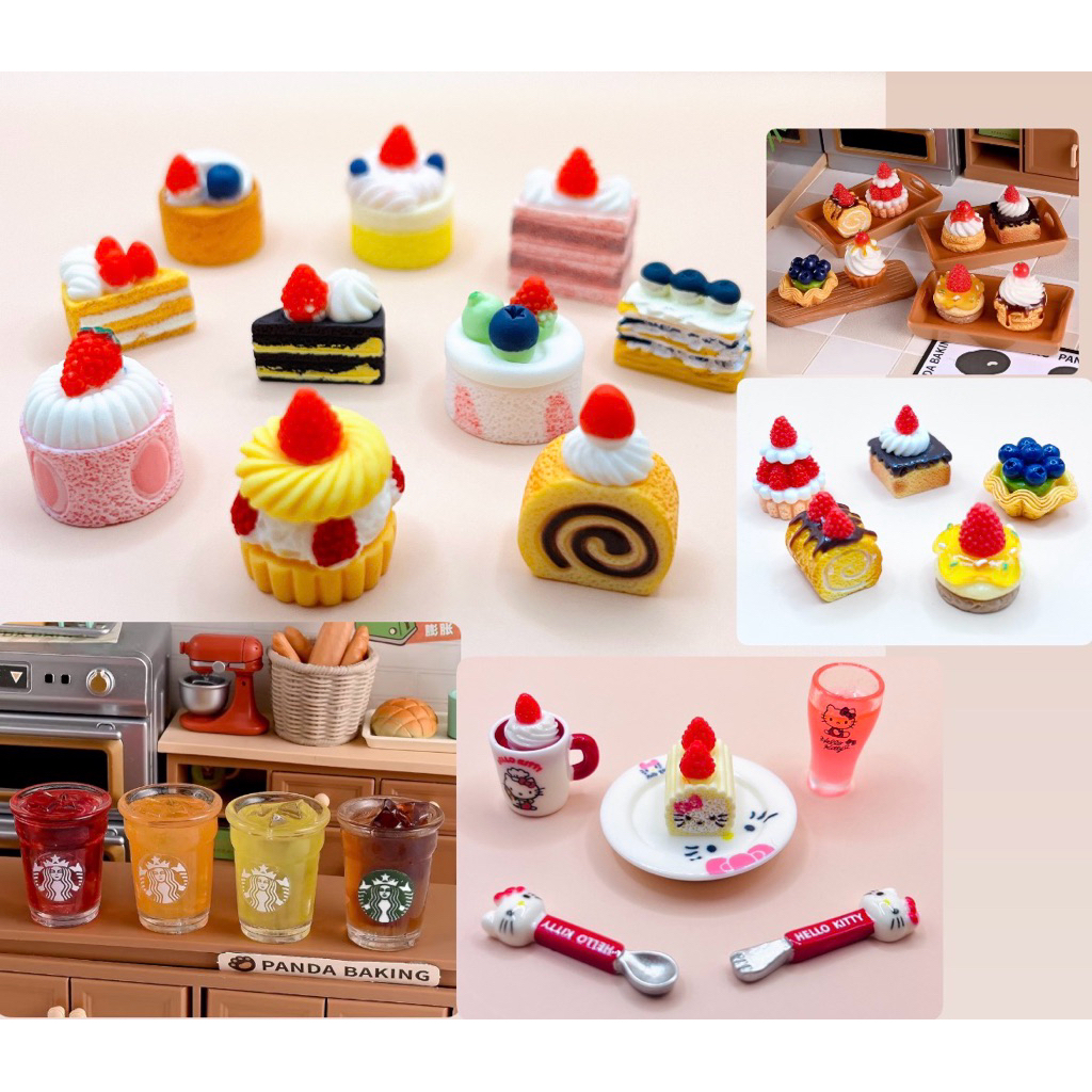 เรซิ่นอาหารจิ๋ว  เบเกอรี่ผลไม้  พร็อพจิ๋ว ของเล่นจิ๋ว งานตกแต่ง DIY งานฝีมือ พร้อมส่งจากไทย S008