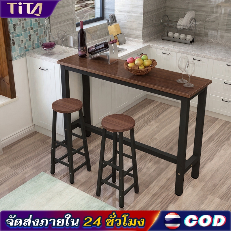 TiTa โต๊ะบาร์ไม้ทรงสูง บาร์คาเฟ่ สำหรับบาร์ตกแต่งร้าน ขาเหล็กแข็งเเรงทรงสูง มี 4 สี