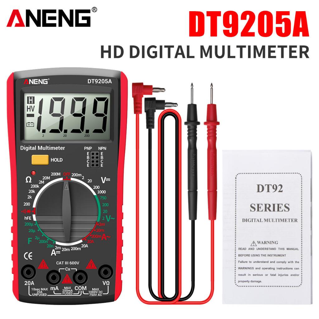 DT9205A-3 Multimeter สีแดง ดิจิตอลมัลติมิเตอร์ ″ANENG″