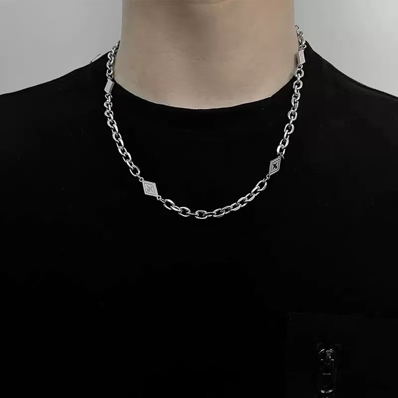 ของสวย ส่งไวจ้า  สร้อยโซ่ ผู้ชายลายเพชร 4 เหลี่ยม แนวฮิบฮอบ สไตล์เกาหลี ราคา ถูกที่สุด ดีลบีเคเค แกลเลอรีภาพที่ 6