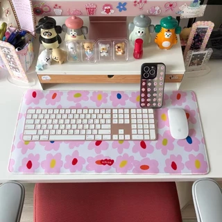 💖ตระกร้าใหม่ค่า💖amuse stuff-mousepad flower แผ่นรองเม้าส์ลายดอกไม้ขนาด30*60เซน