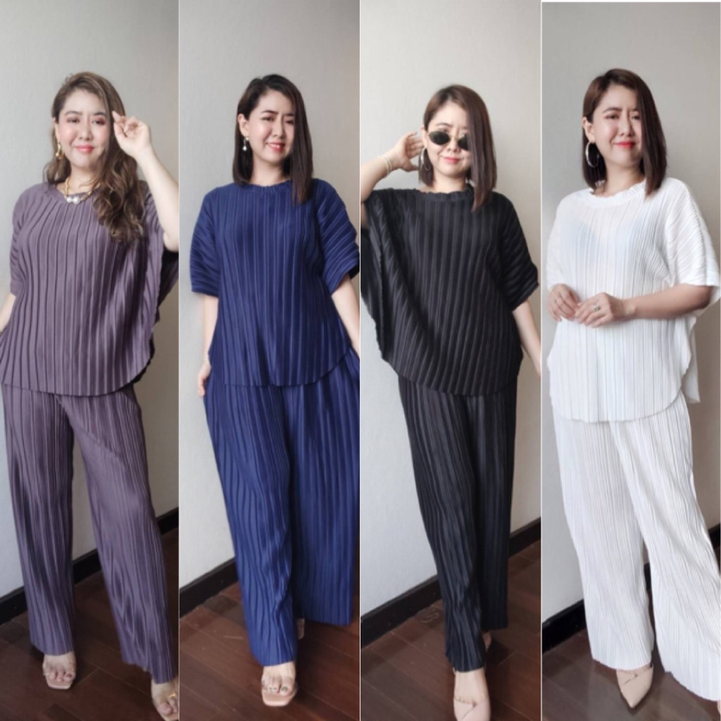 Code - set B294 Tw Butterfly peats set เสื้อทรงผีเสื้อกับกางเกง ทรงoversize เสื้อใส่หลวมๆใส่สบายๆ ผ้าพลีดล่องใหญ่