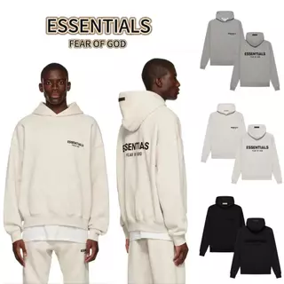 ส่วนลด 50 %  Fear of God Essentials SS22 Hoodie เสื้อฮู้ด Logo กำมะหยี่ โอเวอร์ไซส์ สำหรับคู่รัก