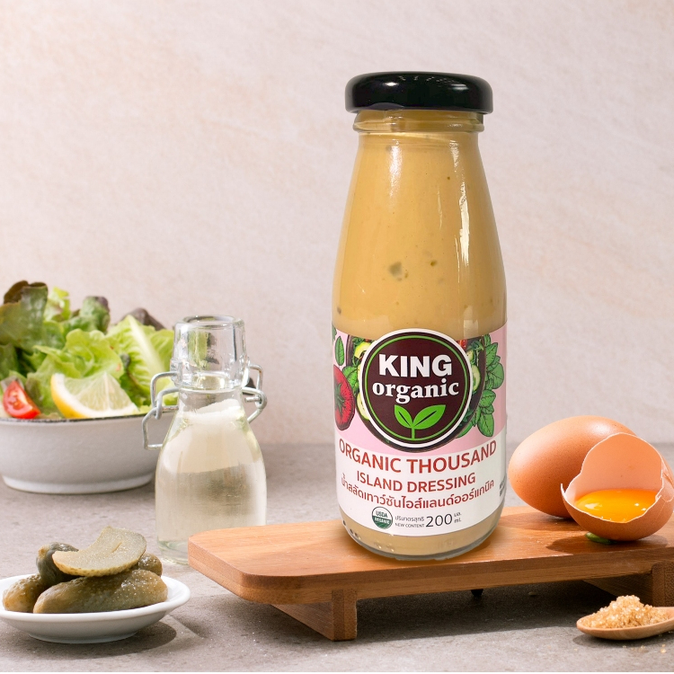 King Organic น้ำสลัดเทาว์ซันไอส์แลนด์ออร์แกนิค200กรัม | Thousand Island Dressing, Low-Fat,Canola Oil