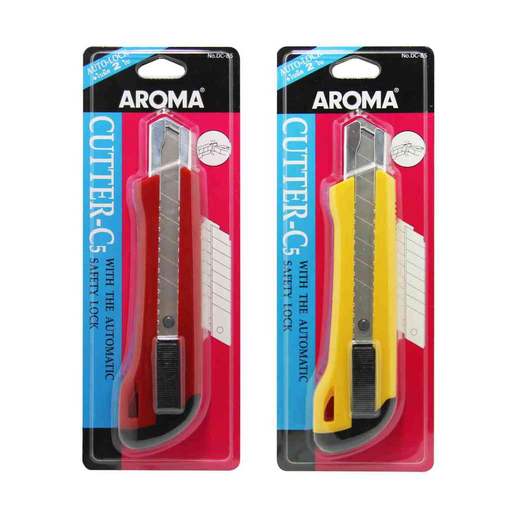 (KTS)มีดคัตเตอร์ AROMA รุ่น DC-85 AUTO-LOCK  คละสี !!!