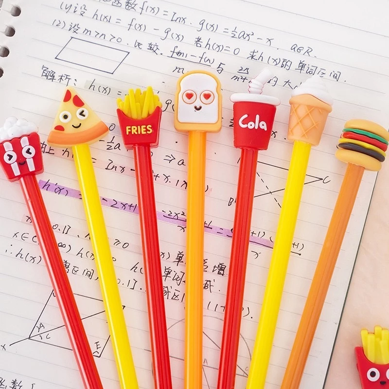 chuanchuan ปากกาเจล 0.5mm หัวการ์ตูนฟาสต์ฟู้ด หมึกดำ thumbnail 4