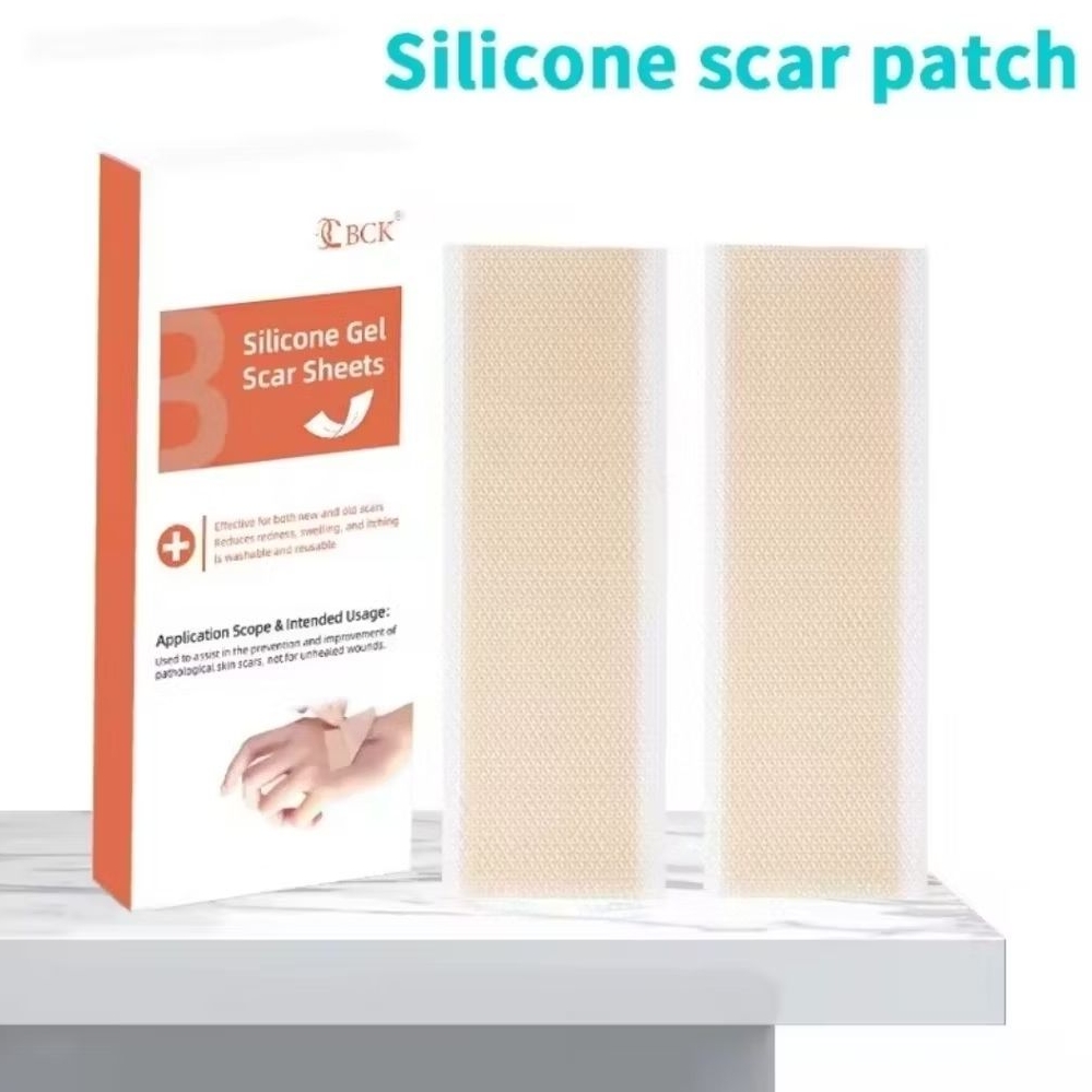 BKC Silicone 2 แผ่น 1 กล่อง แผ่นแปะเจลสิริโคน รักษาแผลเป็น แผลเป็นจากสิว แผลนูน คีลอยด์ ใช้ได้กับทุกสภาพผิว