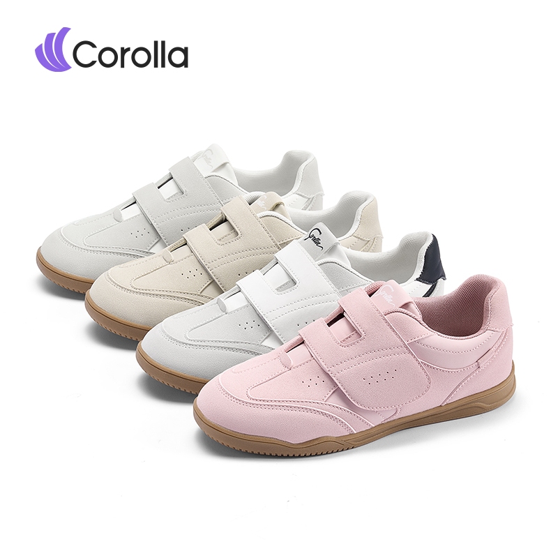 Corolla Velcro shoes รองเท้าผ้าใบลำลองผู้หญิง แบบสายรัด วัสดุหนังPU รองเท้าทรงนักเรียน สวมใส่ง่าย พื