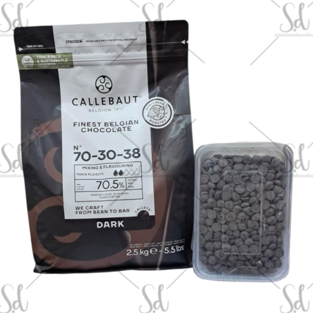 *ไม่รับเคลม/ไม่รับคืนทุกกรณี*Callebaut Dark Chocolate Couverture 70.5% ขนาด 500G./ 2.5Kg.
