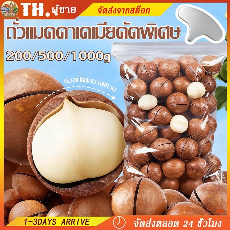 🌰แมคคาเดเมีย ถั่วแมคคาเดเมียคัดพิเศษ แมคคาเดเมีย 200g 500g 1000g เม็ดใหญ่ เต็มเปี่ยมด้วยสุขภาพ อร่อย