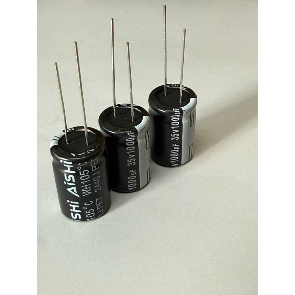 (10ตัว)สินค้าผลิตใหม่ๆการใช้งานได้ยาวนาน 1000UF 35V 13x20mm คาปาซิเตอร์ Aishiแท้105C ตัวเก็บประจุ 1000UF 35VDC 1000UF35V