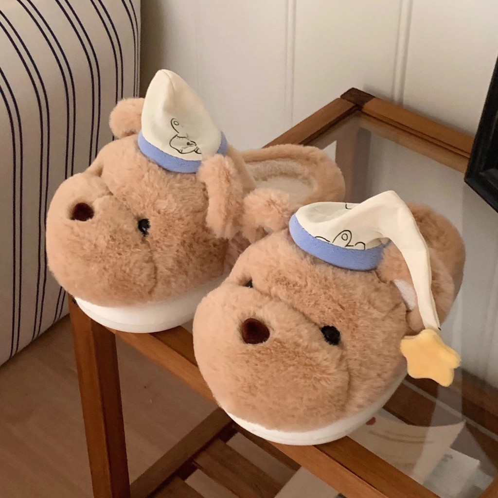 🧸💤 รองเท้า สลิปเปอร์ Sleepy Star Bear น้องหมี สลีปปี้สตาร์ รองเท้าใส่ในบ้าน น่ารัก สไตล์เกาหลี ขนนุ่ม