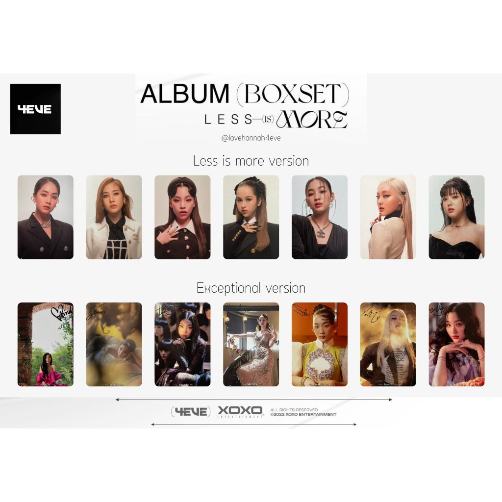 [พร้อมส่ง]  Set การ์ด ALBUM LISS IS MORE การ์ด สูท 4EVE 7 ใบ 7 member