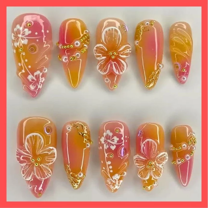 【สินค้าใหม่DD971] พร้อมส่งในไทย แฟลชเจาะเล็บปลอม เล็บปลอมกันน้ำ กล่องละ 24 ชิ้น เล็บปลอมสำเร็จรูป