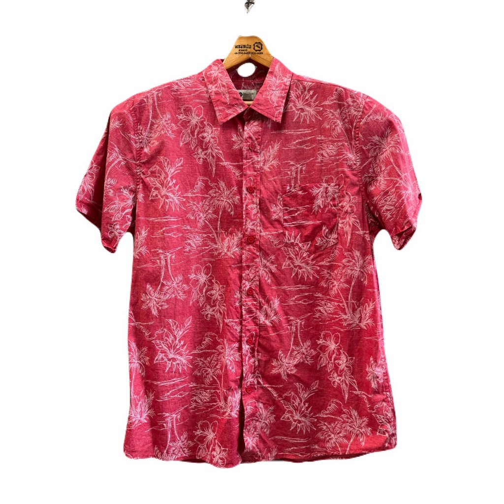 เสื้อฮาวาย อก48 ไหล่18.5 ยาว30 แบรนด์ HAGGAR 100%Cotton มือสอง (Z44)