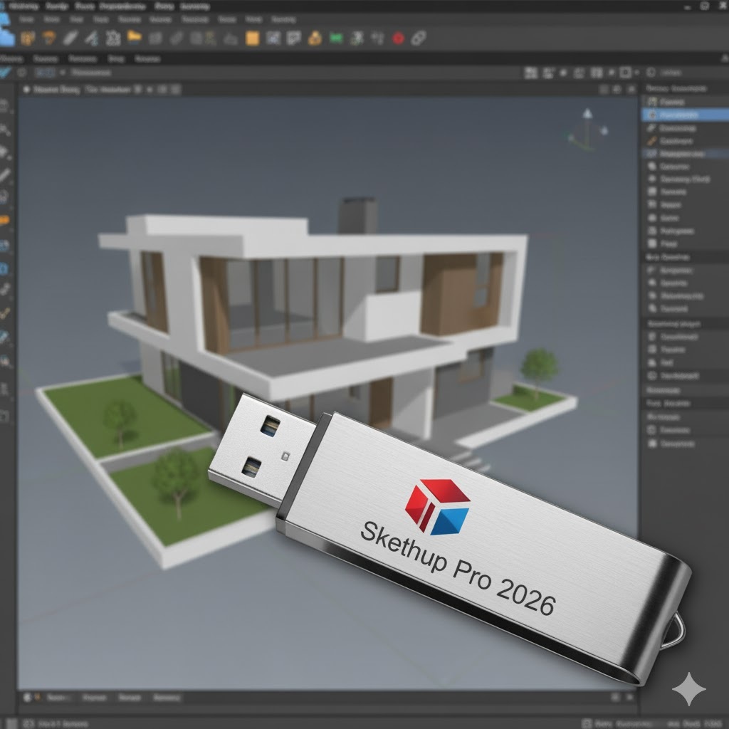 SketchUp Pro 202ุ6 + ปลั๊กอิน V-Ray 7.20 for SketchUp 2021-2026 (ส่ง Flash drive)(ลงWindows10&11)