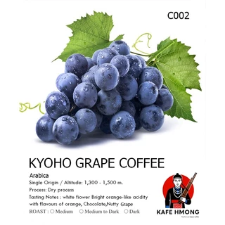 เมล็ดกาแฟคั่้ว Kyoho Grape Coffee องุ่นเคียวโฮชัดๆ จากKAFA HMOG กาเเฟคัดเกรดAสวยๆ C002