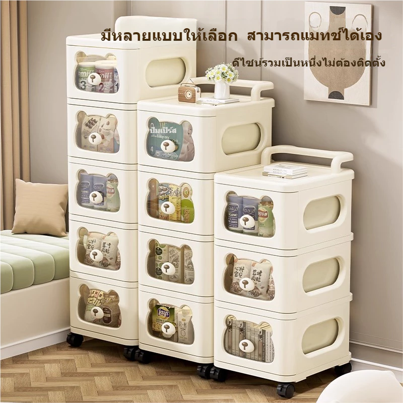 ชั้นเก็บของสำหรับเด็ก ชั้นวางของมีล้อ 6/5/4/3/2ชั้น นชักใส่ของอเนกประสงค์ รถเข็นเก็บของวางของพลาสติก ของใช้ในบ้าน thumbnail 9
