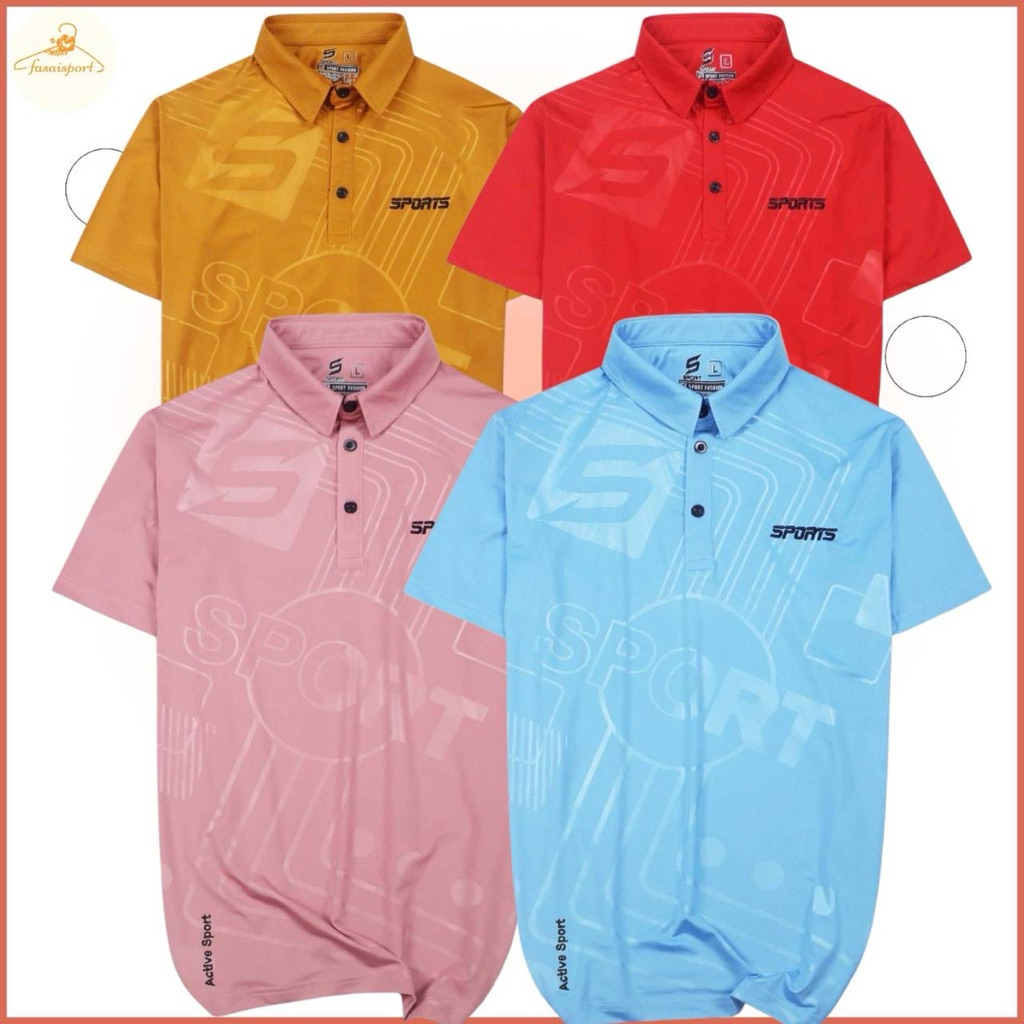 พร้อมส่งส่งเร็วเสื้อโปโลเสื้อคอปกปักSportsลายกราฟฟิก สวมใส่ได้ทุกเพศ
