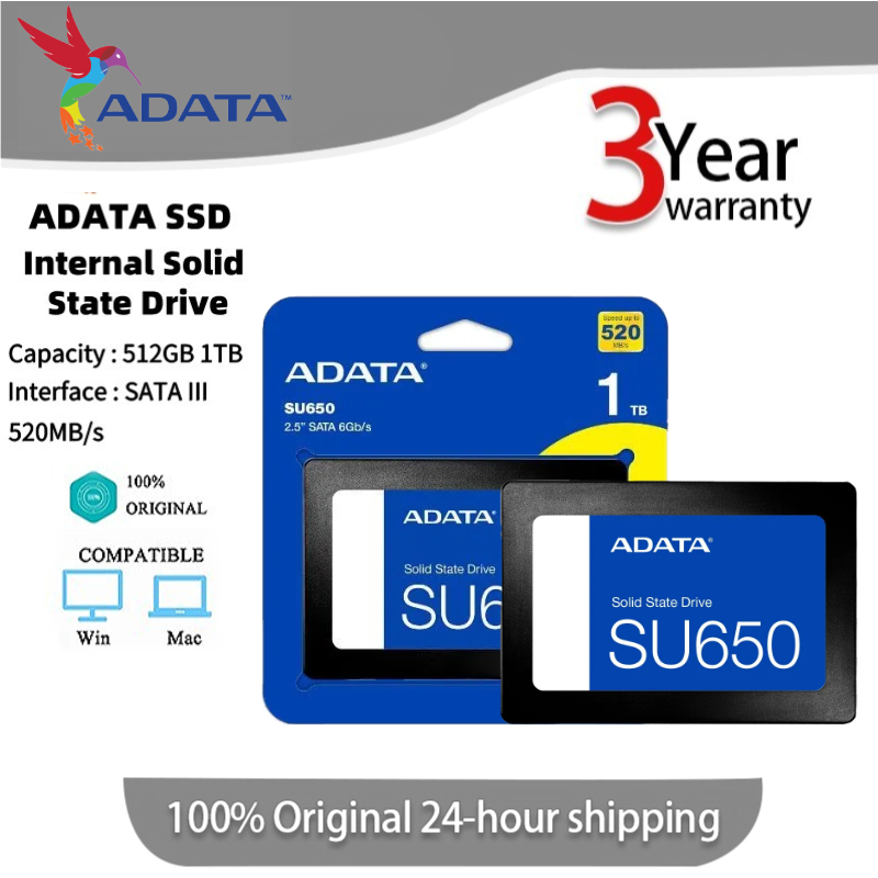 [Free gift]ADATA SU650 SSD 2.5''Solid state drives 6.0Gb/s 256GB/512GB/1TB Internal hard drive SATA3