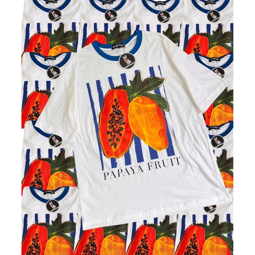 SIS.ON | พร้อมส่ง Oversize เสื้อยืดโอเวอร์ไซส์ No.23(papaya fruit กุ๊น)