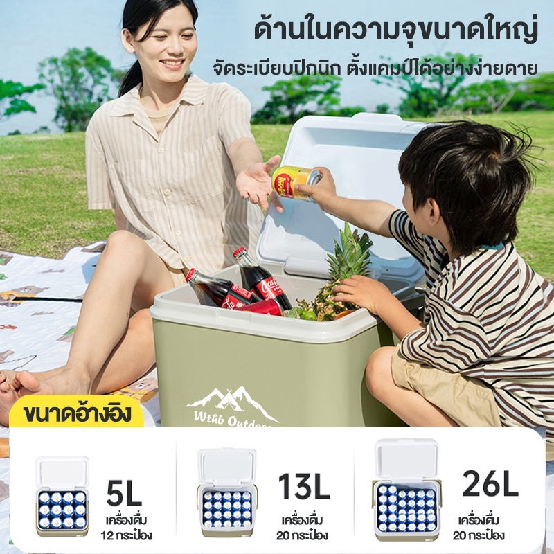 กระติกน้ำแข็ง กล่องเก็บความเย็น แบบพกพา แคมป์ปิ้ง ปิคนิค 6L/10L/16L/30L รักษาอุณหภูมิ รูปที่ 5