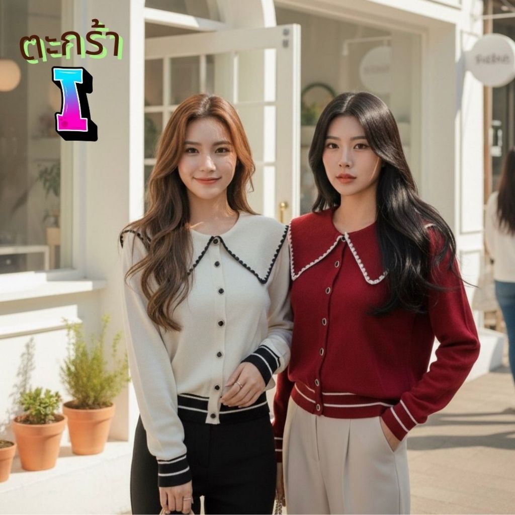 (i) เสื้อเชิ้ตแขนล้ำช่วยเพิ่มความโมเดิร์น ดีเทลกระเป๋าปักโบว์ก็เสริมความน่ารัก ผ้าลูกไม้ฉลุเนื้อนิ่ม