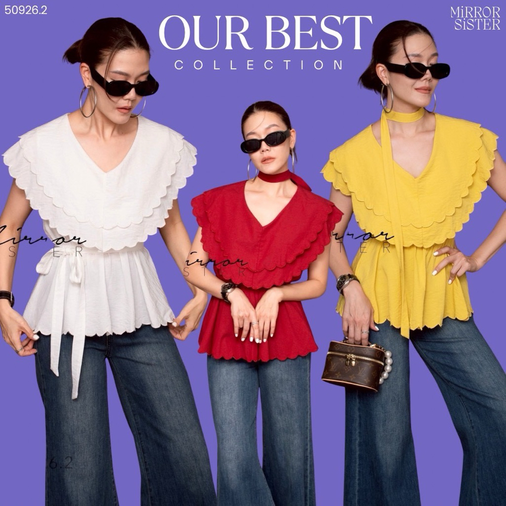 🌈🌿🌺🌼🌸🤍❤️ ••MaRNi SCaLLop CuRVE BLoUSE••