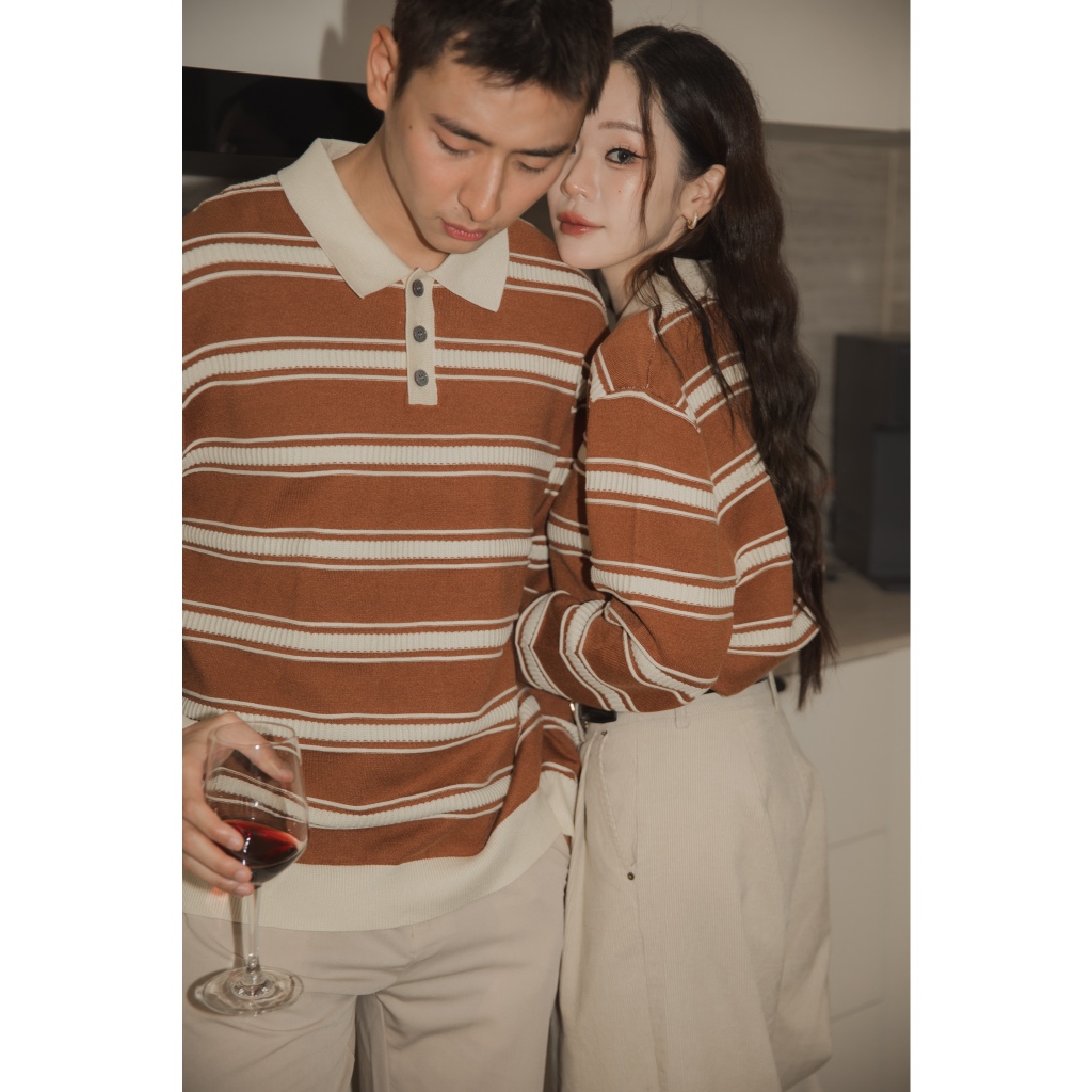 Haus sweater ( Unisex )  สเวตเตอร์คอปกลายทางสไตล์ Unisex 🧶