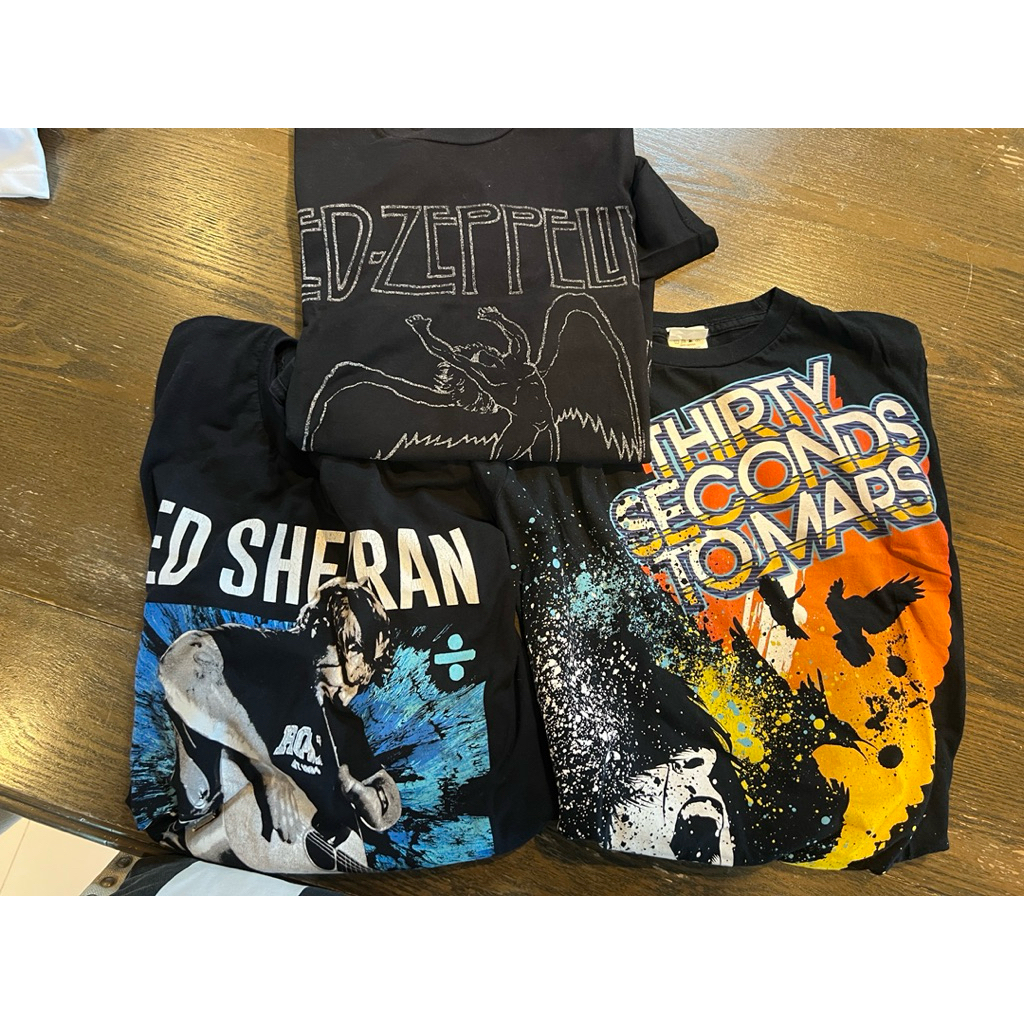 เสื้อวง ed sheran /30 seconds/led zepplin อก37-42