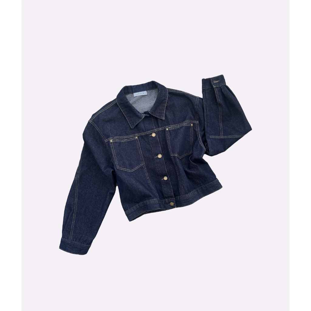 LEELA-CROP JACKET JEANS-เสื้อยีนส์ทรงสั้น
