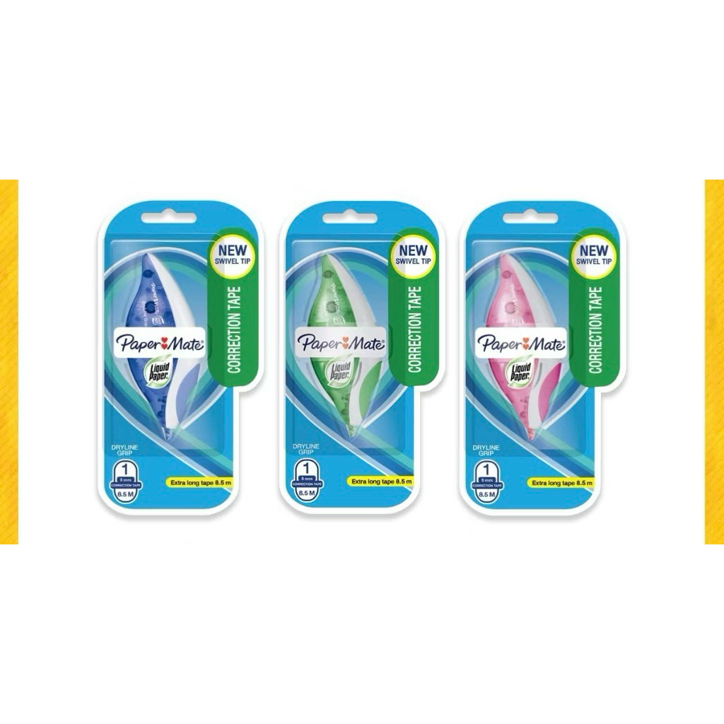 เทปลบคำผิด Paper Mate Liquid Paper  DRYLINE GRIP คละสี