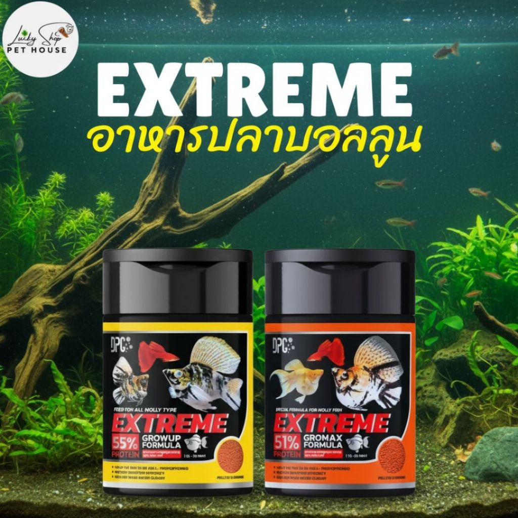 ดีพีจีเอ็กตรีม DPG EXTREME โปรตีน55% | โปรตีน51% อาหารปลาตัวเล็กและปลาโตเต็มวัย บอลลูน หางนกยูง นีออน