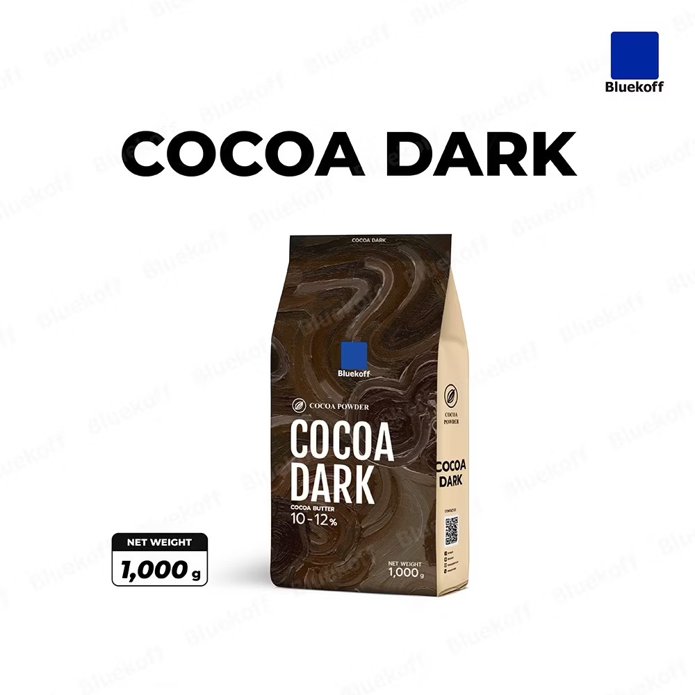 Bluekoff ผงโกโก้ เกรดพรีเมี่ยม โกโก้ดาร์ก Cocoa Dark (บรรจุ 1,000 กรัม)