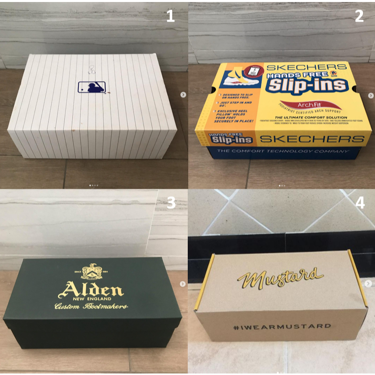 กล่องใส่รองเท้า กล่องรองเท้า แบรนด์ MLB, Sketchers, Alden, mustard ของแท้ สภาพสวย กล่องแข็งแรง อย่าง