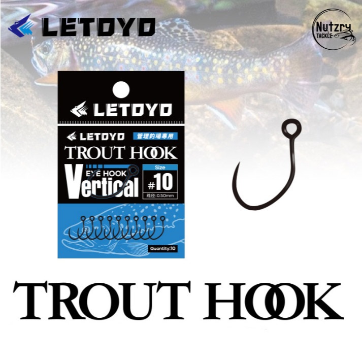 Letoyo ตัวเบ็ด Single Hook ตะขอปลาเทราท์เคลือบเทฟลอน เบ็ดทางเดียว ใส่เหยื่อปลอม