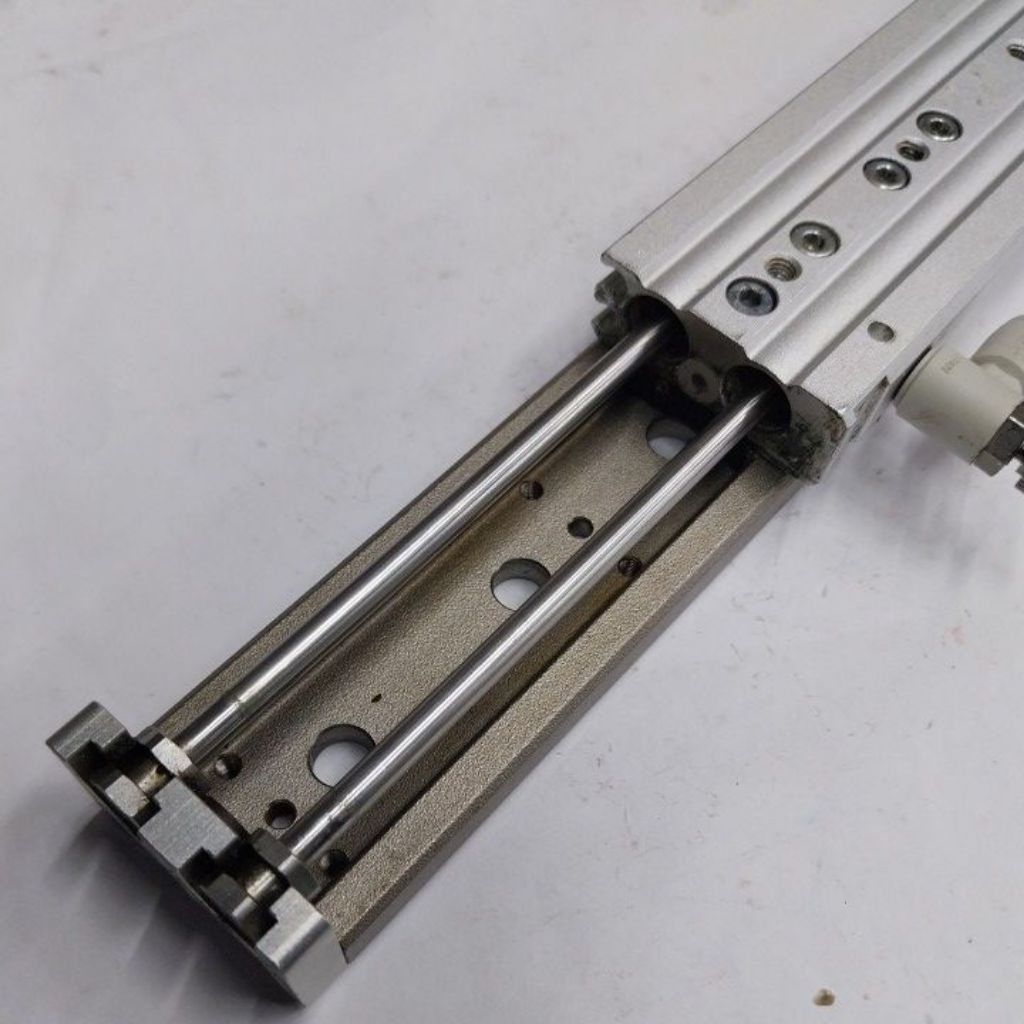 กระบอกลมสไลด์เทเบิ้ล MXQ8-75 SMC JAPAN มือสอง รูลม4มม.