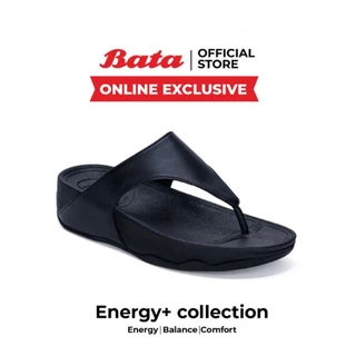 Online Exclusive Bata Energy+ รองเท้าเพื่อสุขภาพแบบสวมหูหนีบ ใส่สบาย รุ่น Miki Collection สีดำ รหัส 6716766