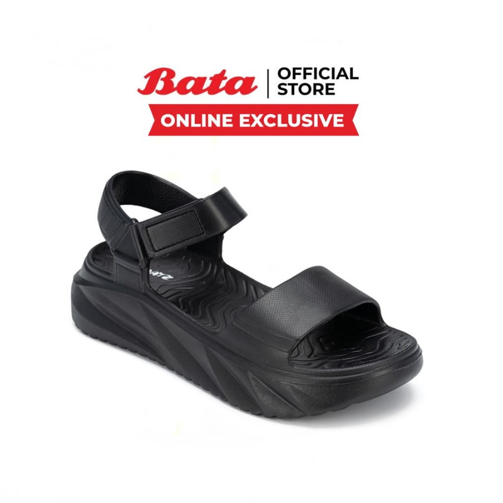 Online Exclusive Bata FLOATZ บาจา รองเท้าแตะรัดส้น แฟชั่น น้ำหนักเบา สำหรับผู้หญิง สีออฟไวท์ 6101044 สีดำ 6106044