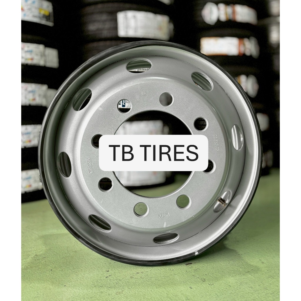 กะทะล้อ 22.5x8.25 8รู 16 มม. MS-KC05 WHEEL (ห่อฟ้า) // MX