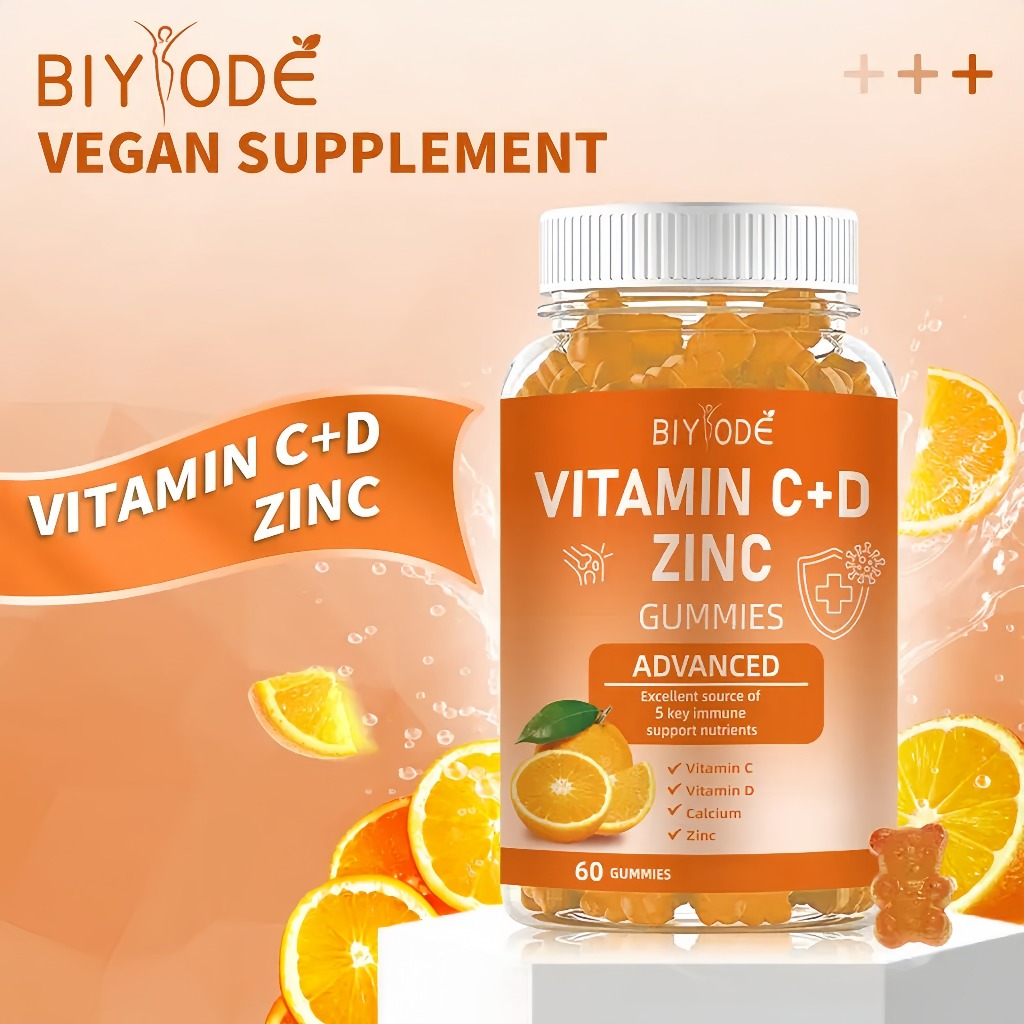 BIYODE Vitamin C+ D Zinc Gummies collagen Whitening + brightening skin อาหารเสริมความงาม คอลลาเจน 60