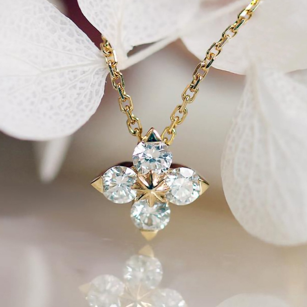 โชคดี หญ้าสี่ใบ สร้อยคอ คุณผู้หญิง ความรู้สึกการออกแบบ ที่ไม่ซ้ำกัน สร้อยเพชร ห่วงโซ่ไหปลาร้า วันครบรอบ วันเกิด ของขวัญว - รูปที่ 3