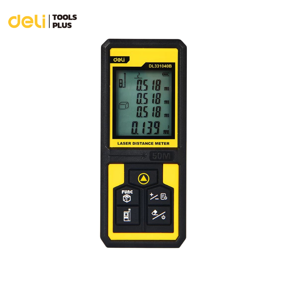 [ฟรีถ่าน] Deli เครื่องวัดระยะเลเซอร์ เลเซอร์วัดระยะ ความแม่นยำสูง มาตรวัดมิลลิเมตร ขนาดพกพา Laser Rangefinders
