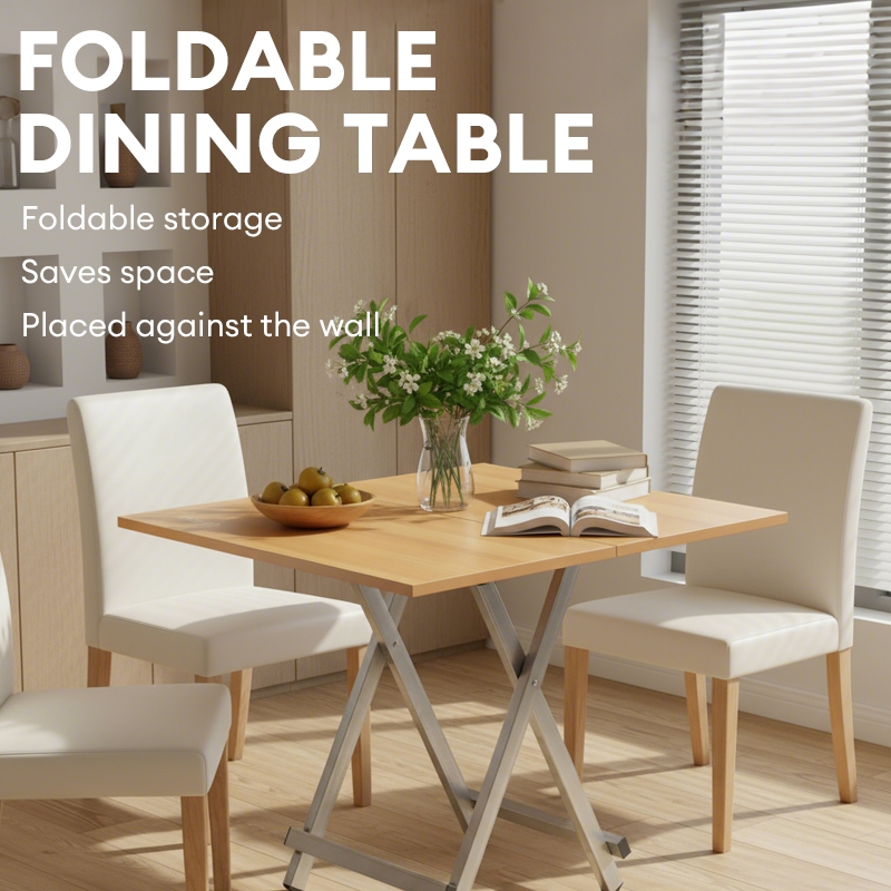 โต๊ะพับสี่เหลี่ยม โต๊ะกินข้าวแบบพกพา โต๊ะพับแบบพกพาสำหรับใช้ในครัวเรือน